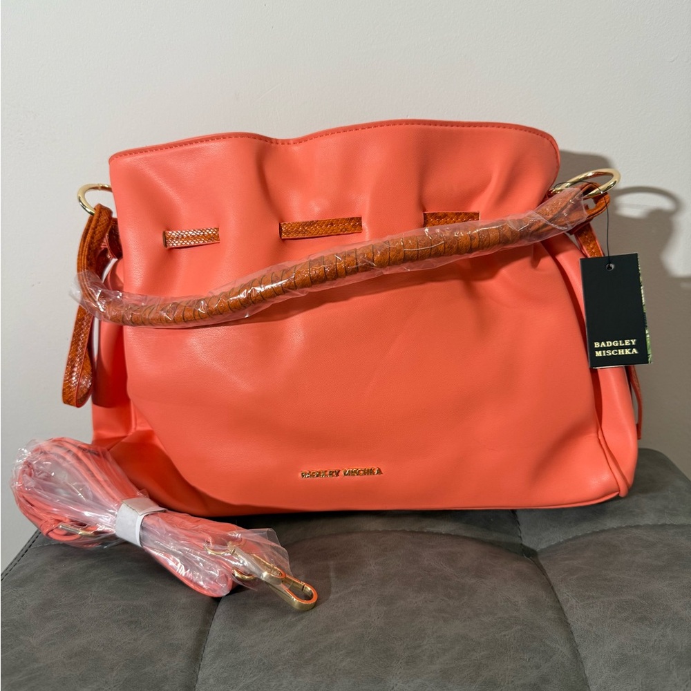 Badgley Mischka Coral Shoulder Bag with Adjustable Strap